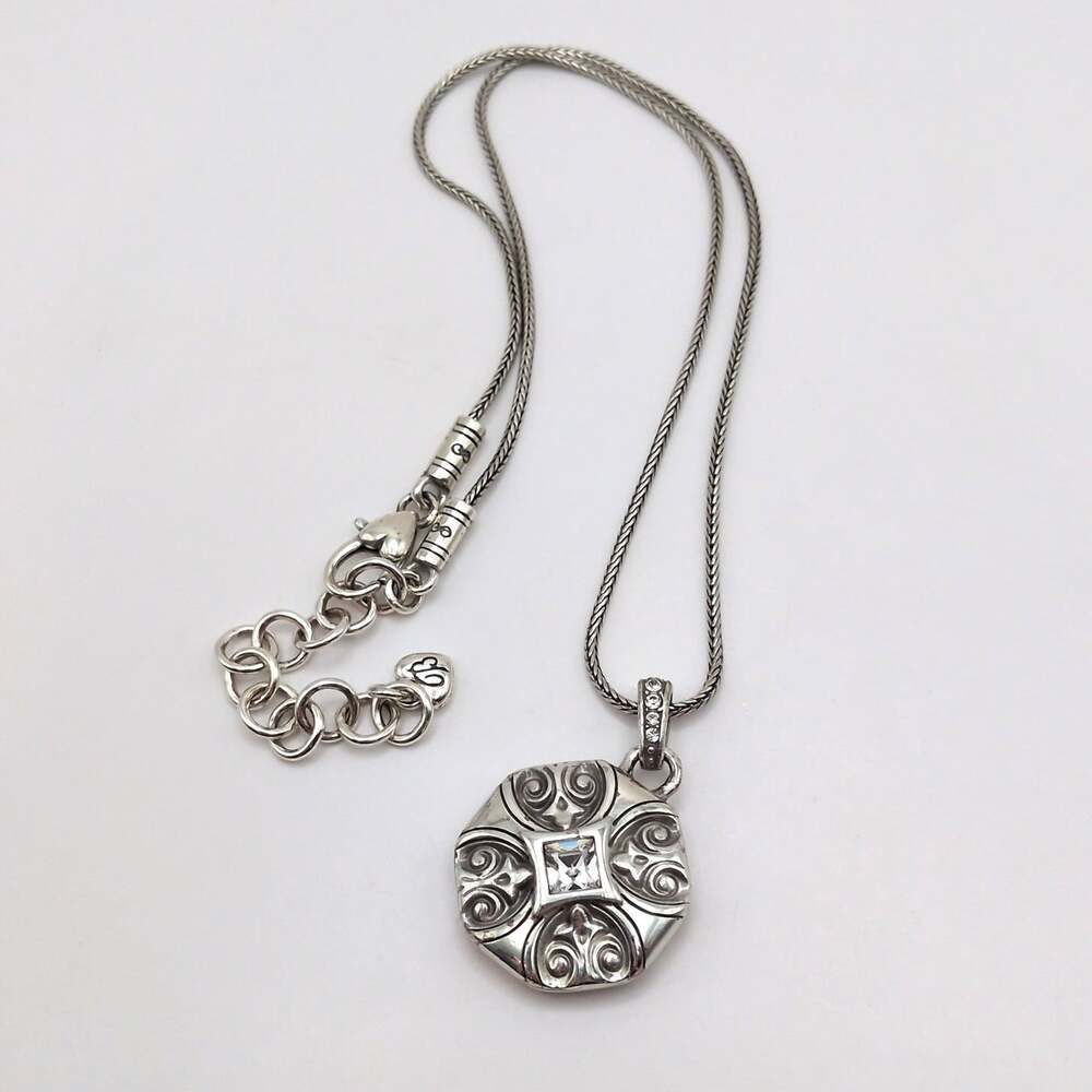 Brighton Highclere Silver Plated Crystal Reversible Adjustable Pendant Necklace